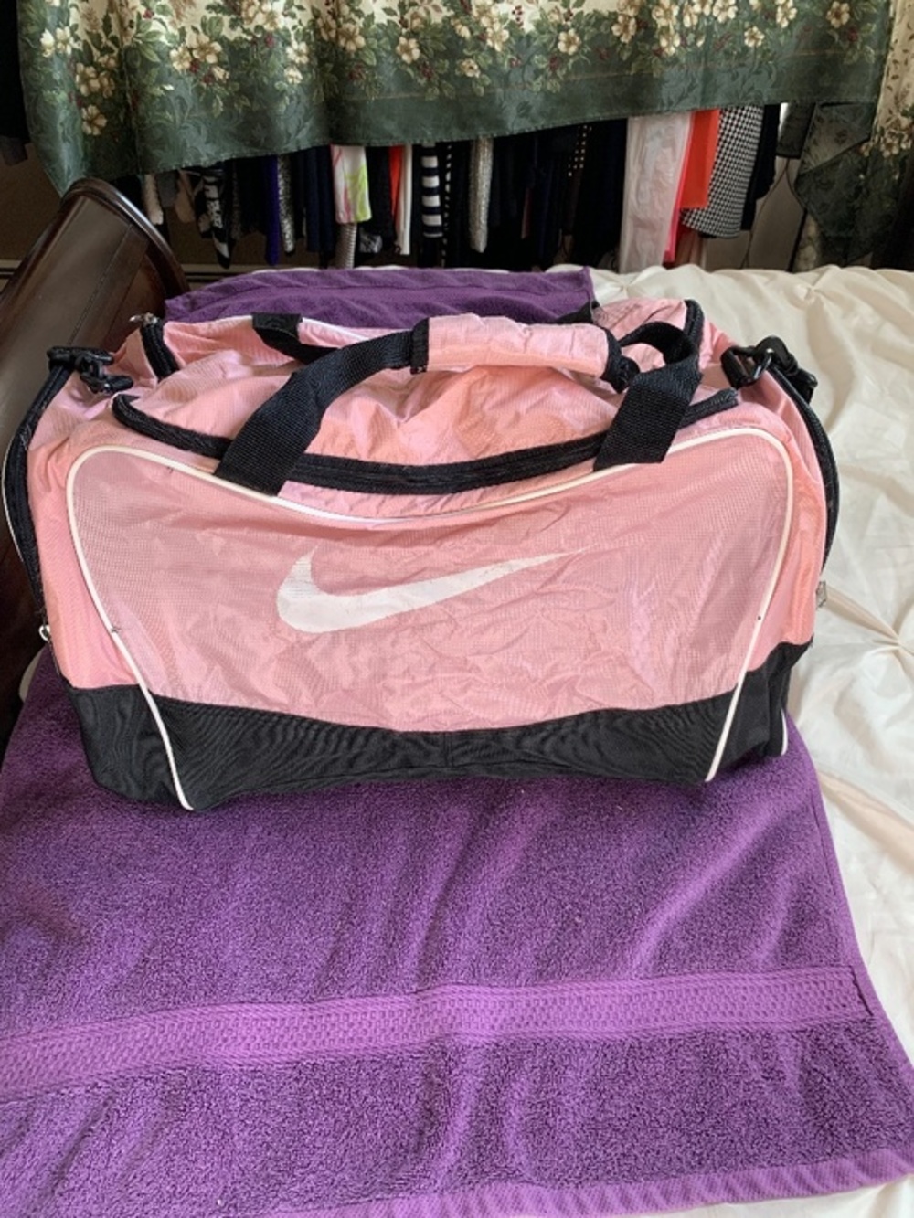 Nike Pink/Black Sport Duffle Bag